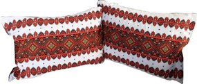 Set 2 perne decorative Casa Gino®, dimensiuni 70X50 cm, pentru living, bucatarie si dormitor, bumbac 100%, Motive traditionale si Rosu
