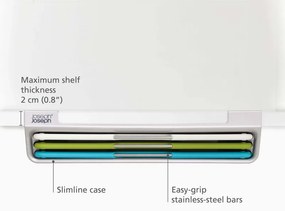 Set 3 tocatoare cu suportJoseph Joseph Folio Slim 60235, 36x28 cm, Cu doua fete, Montare pe raft, Multicolor