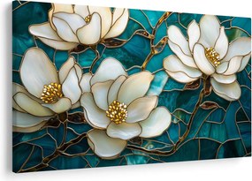 Tablou - Vitraliu cu magnolie (90x60 cm)