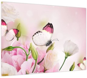 Tablou pe sticlă - Fluturele (70x50 cm)