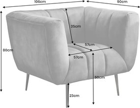 Fotoliu design elegant Noblesse, gri