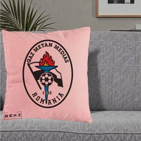 Perna Personalizata Gaz Metan Medias 1945 Fotbal, 40x40 cm, Roz, Husa Detasabila, Perna Inclusa, BEKZ®