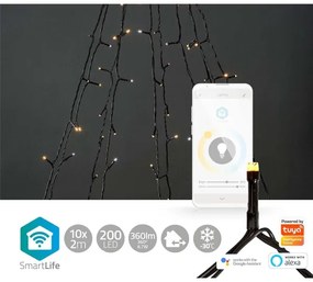 Nedis WIFILXT02W200 - LED perde Crăciun 200 LED/8 funcții 10x2m IP65 Wi-Fi Tuya