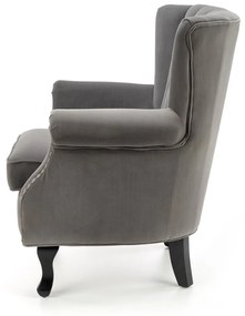 Fotoliu Titan velvet gri – H87 cm