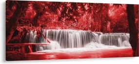 Tablou - Cascadă, roșu (120x50 cm)