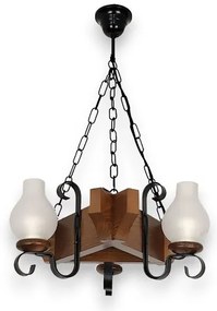 Lustră pe lanț Brilagi QUEEN 3xE14/40W/230V fag/nuc