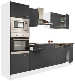 Mobilă de bucătărie Yorki 280 cu corp alb și față antracit satinat