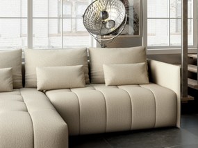 Colțar extensibil dumonde cu ladă de depozitare si sezut confortabil din spuma high-density, Malta Enjoy Camel 235x185 cm