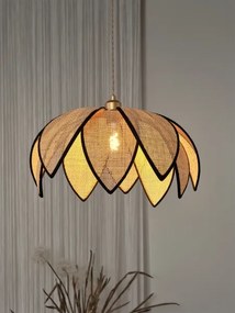 Osram - Pendul pe cablu DECOR RATTAN 1xE27/15W/230V Ø 48 cm bej/negru