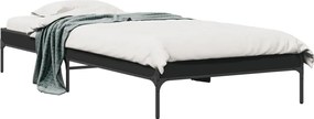 vidaXL Cadru de pat, negru, 90x200 cm, lemn prelucrat și metal