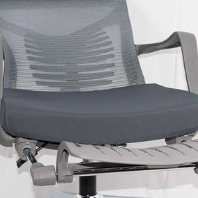 Scaun ergonomic din mesh rabatabil cu tetiera SYYT 9502 gri