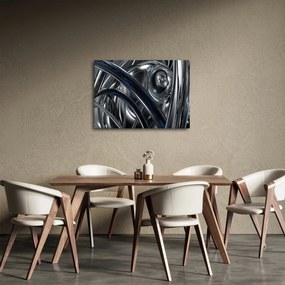 Tabloul cu abstracție gri cu albastru (70x50 cm)