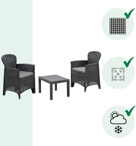 Set grădină AKITA, 3 piese, antracit I.P.A.E-Progarden