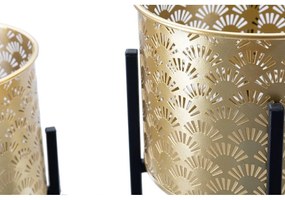 Set 2 suporturi pentru ghivece Mauro Ferretti Glissy, înălțime 38 cm, auriu