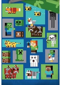 Lenjerie de pat pentru copii Minecraft Figure ,140 x 200 cm, 70 x 90 cm