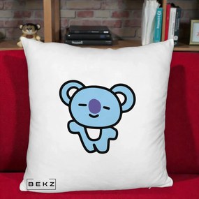 Perna Personalizata BT21 Koya Kawaii, 40x40 cm, Alb Pufos, Husa Detasabila, Perna Inclusa, BEKZ®