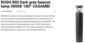 Stalp LED iluminat exterior simetric 180º IP65 RUSH 80cm 3000K CASAMBI