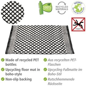 Covoraș de baie alb-negru din plastic reciclat 50x80 cm Tara – Wenko