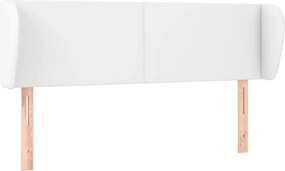 vidaXL Tăblie de pat cu aripioare, alb, 147x23x78/88cm piele ecologică