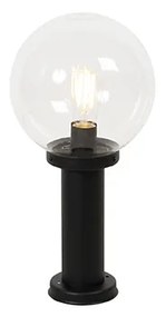 Lampa de exterior pe picioare neagra cu bila transparenta 50 cm IP44 - Sfera