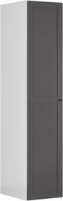 Dulap FLEX, alb/gri grafit, PAL, cu o usa, 50x66x240 cm
