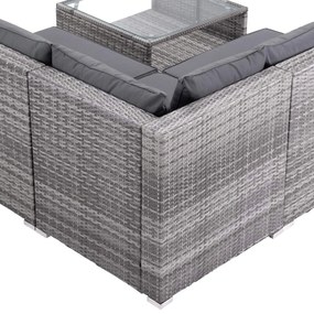 Deuba Set ratan de gradina XXL - perne gri/antracit