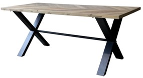 Masa dining, din lemn de pin, model Herringbone, Marseille