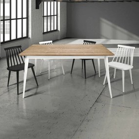 MASA SIMPLY- LEMN MASIV - LEMN NATUR, PICIOR ALB - 140 cm / 85 cm / h 77 cm