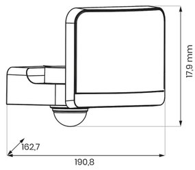 Proiector LED DAVOS, 30W/230V, IP54, cu senzor de mișcare și de crepuscul, alb