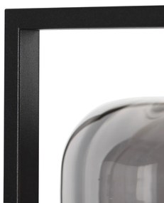 Lampă de podea inteligentă neagră cu sticlă fumurie incl. WiFi ST64 - Qara Down