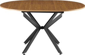 Masă extensibilă de dining, stejar deschis/neagră, 100x100-140x75 cm, ABERO TIP 1