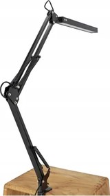 Lampă de birou LED reglabilă cu clemă, 10W, 5V, 3000/4000/6000K, neagră