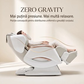 Fotoliu masaj 4D ROVO Luxury cu Zero Gravity, sina 120 cm si incalzire lombara, Bej