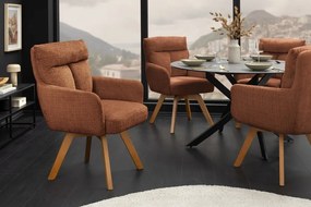 Set de 2 scaune pivotante picioare din lemn Big George maro ruginiu