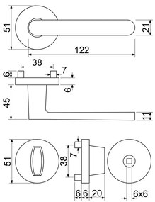Baterii Como din aluminiu - rozeta WC, negru