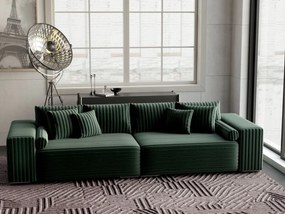 Canapea extensibilă dumonde cu ladă de depozitare si sezut confortabil din spuma high-density, Marbela Ambience Green XXL 295x100 cm