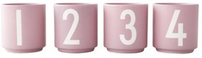 Set de 4 cești roz din imitație de porțelan Design Letters, 0,5 l
