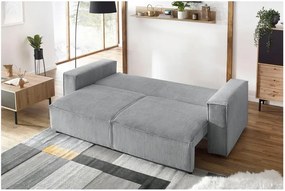 Canapea extensibilă din reiat Bobochic Paris Nihad, 245 cm, gri deschis