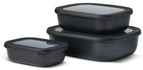 Set 3 recipiente pentru alimente Mepal Cirqula, negru