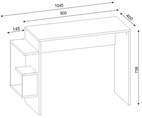 Masă de lucru ALASKA 73,8x104,5 cm albă