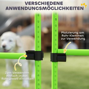 PawHut Set Agility pentru câini 4 piese reglabil pe înălțime echipament Agility cu 4 obstacole husă de transport 99 x 65 x 94 cm Verde | Aosom Romania