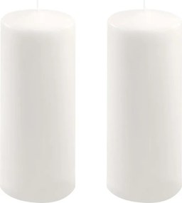 Set de lumânări tip pilon, 25 cm, Ø 10 cm, alb, 2 buc