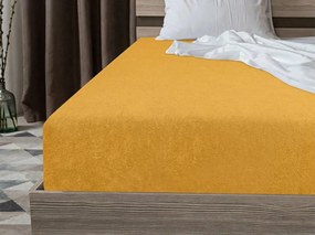 Cearsaf frotté PREMIUM galben-portocaliu 160x200 cm