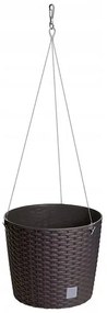 Ghiveci decorativ cu lant, Prosperplast, Rato Round, rotund, maro, 25.6x21.9 cm