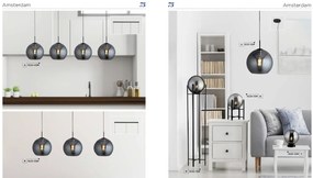 Veioza design modern cu abajur fumuriu AMSTERDAM EU1029-1SM SRT