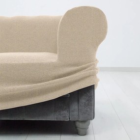 Huse super elastice HARMONIA smântânii canapea cu otoman dreapta (l. 210 - 320 cm)