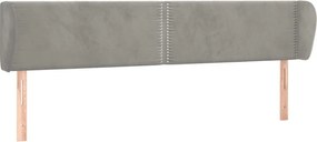 vidaXL Tăblie de pat cu aripioare gri deschis 163x23x78/88 cm catifea