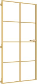 vidaXL Ușă interior Slim auriu 102,5x201,5cm sticlă temperată/aluminiu