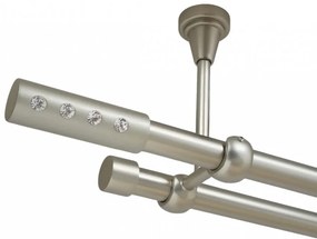 Galerie dubla allure fara inele prindere tavan 19/19 mm crom mat (Alege marime: 280 cm)