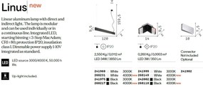 Lustra LED suspendata liniara modulara LINUS SP 3000K WH